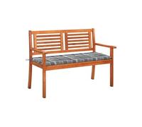 Banc de jardin 2 places avec coussin 120 cm Bois d eucalyptus