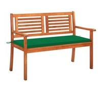 Banc de jardin 2 places avec coussin 120 cm Bois d eucalyptus G