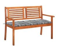 Banc de jardin 2 places avec coussin 120 cm Bois d eucalyptus G