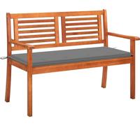 banc de jardin 2 places avec support 120 cm en bois massif d'eucalyptus