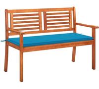 banc de jardin 2 places avec support 120 cm en bois massif d'eucalyptus