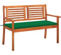 banc de jardin 2 places avec support 120 cm en bois massif d'eucalyptus