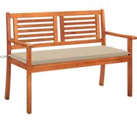 banc de jardin 2 places avec support 120 cm en bois massif d'eucalyptus