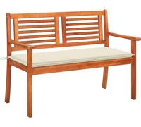 banc de jardin 2 places avec support 120 cm en bois massif d'eucalyptus
