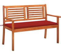 banc de jardin 2 places avec support 120 cm en bois massif d'eucalyptus