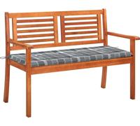 banc de jardin 2 places avec support 120 cm en bois massif d'eucalyptus