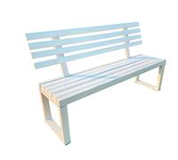 Banc de jardin 2 places en bois avec dossier amovible, banc de parc durable pour terrasse, centre commercial et jardin relaxant