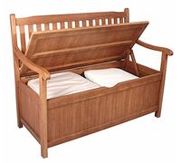 Banc de jardin 2 places - En bois avec espace de rangement - 107 x 59 x 90 cm - Pour l'extérieur