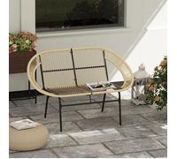 Banc de jardin 2 places en rotin-CDISPLAY-Banc à bascule d'extérieur-Banc de jardin, terrasse ou balcon - Charge max 260 kg