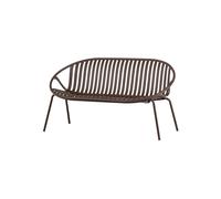 Banc de jardin 2 places polypropylène et métal violet/brun Bruce