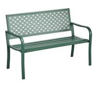 Banc de jardin 2 places style graphique romantique 127 x 63 x 83 cm acier thermolaqué anticorrosion vert Vert G