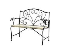 Outsunny Banc de Jardin 2 Places Style néo-rétro Fer forgé Lignes fuselées métal Noir doré Effet Vieilli