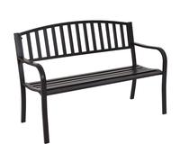 Banc De Jardin 3 Personnes Extérieur En Acier 127 X 60 X 87 Cm Noir Helloshop26 20_0004780 Multicolore