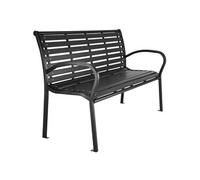 Banc de jardin 3 places 126x62x81,5cm bois naturel laqué et acier noir