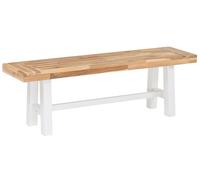 Banc De Jardin En Bois D'acacia Clair Et Blanc 140 Cm