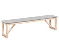 Banc de Jardin 3 Places Plateau en Béton Pieds en Bois d'Acacia Meuble d