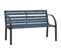 Banc de jardin 81 cm en bois de sapin chinois gris | Avec structure en acier, lattes d'assise et dossier, deux accoudoirs, pour l'extérieur