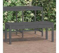 Banc de jardin gris 80x44x45 cm bois massif de pin, siège de jardin, banc de parc, banc de pique-nique, banc d'extérieur, banc de patio