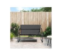 Vidaxl Banc De Jardin À 2 Places Avec Coussin Anthracite Acier