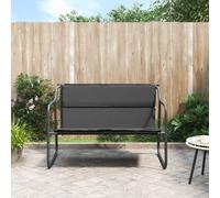 Banc de jardin à 2 places avec coussin anthracite acier 364106