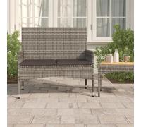 Banc De Jardin À 2 Places Avec Coussins Gris Résine Tressée