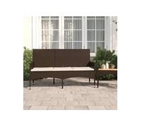 Banc de jardin à 3 places avec coussins Marron Résine tressée, siège, chaise de banc, banc de patio, siège de banc, 319491