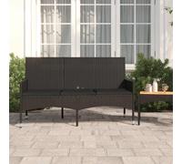 Vidaxl Banc De Jardin À 3 Places Avec Coussins Noir Résine Tressée Noir