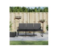 Vidaxl Banc De Jardin À 3 Places Et Coussins Gris Foncé Pp Rotin Gris