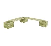 Banc De Jardin À Jardinières 196 Cm Bois De Pin Imprégné Helloshop26 02_0001365 Multicolore