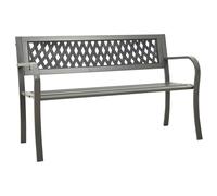 vidaXL Banc de Jardin Banc de Terrasse Banc d'Extérieur Meuble de Jardin Banc de Patio Meuble de Parc Arrière-cour 125 cm Gris Acier Gris G