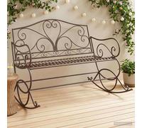 vidaXL Banc de Jardin Marron Ancien Acier, Banc de Jardin en Acier élégant, canapé extérieur Confortable, mobilier Polyvalent et résistant aux intempéries