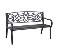 BANC DE JARDIN ANTHRACITE 124X57 H 78 EN MÉTAL MOD. PAVIA