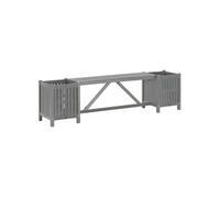 Banc de jardin avec 2 jardinières 150 cm bois d acacia gris