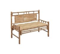 Banc de jardin avec coussin 120 cm Bambou