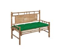 Banc de jardin avec coussin 120 cm Bambou