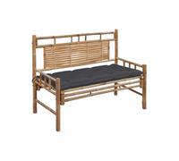 Banc de jardin avec coussin 120 cm Bambou