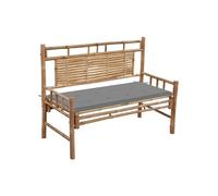 Banc de jardin avec coussin 120 cm Bambou