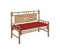 Banc de jardin avec coussin 120 cm Bambou