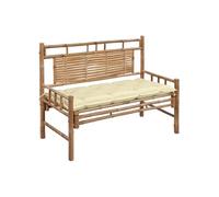 vidaXL Banc de jardin 120 cm avec coussin Bambou