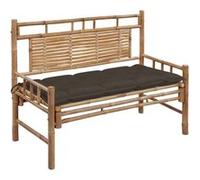 Banc de jardin avec coussin 120 cm Bambou