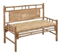 Banc de jardin avec coussin 120 cm Bambou