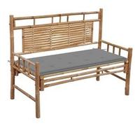 Banc de jardin avec coussin 120 cm Bambou G