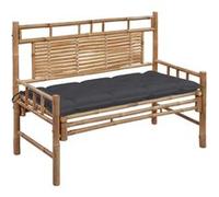 Banc de jardin avec coussin 120 cm Bambou G