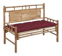 Banc de jardin avec coussin 120 cm Bambou G