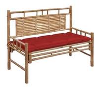 Banc de jardin avec coussin 120 cm Bambou