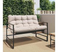Banc de jardin avec coussin anthracite 113 cm acier banc banc de parc vidaXL