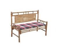 Vidaxl Banc De Jardin Avec Coussin 120 Cm Bambou