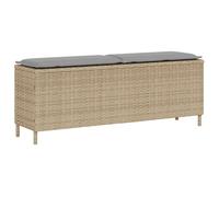 vidaXL Banc de jardin avec coussins Beige 110x30x40,5 cm poly rotin