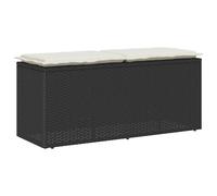 Banc de jardin avec coussin gris 110x40x44 cm résine tressée vidaXL