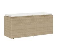 Banc de jardin avec coussin gris 110x40x44 cm résine tressée vidaXL